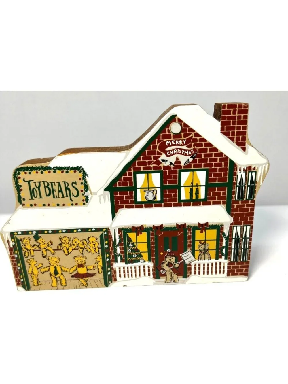 Handmade Wooden Toybears Christmas Village House